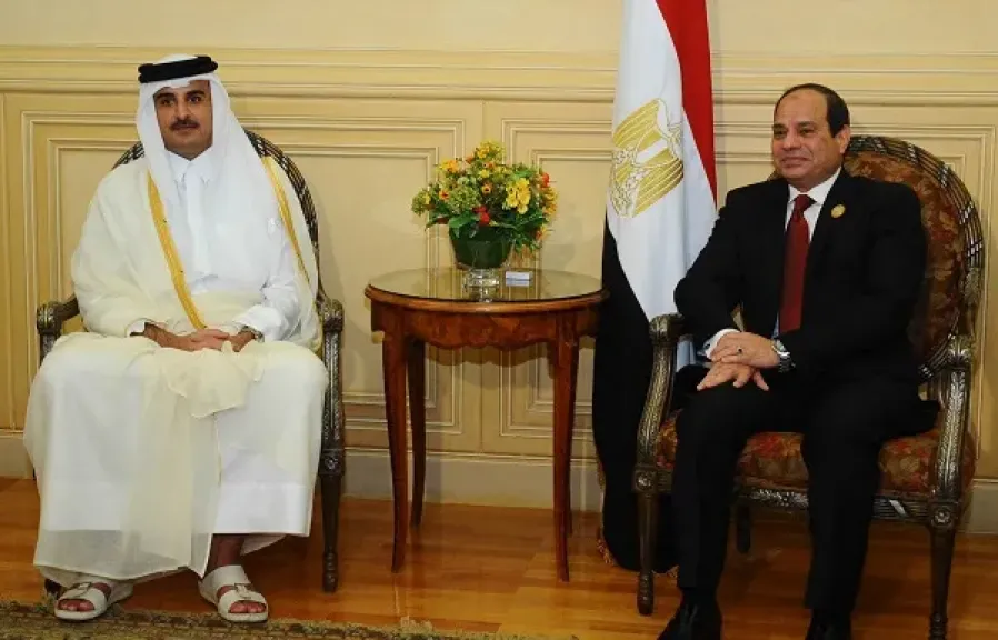 الرئيس السيسي وتميم بن حمد آل ثاني